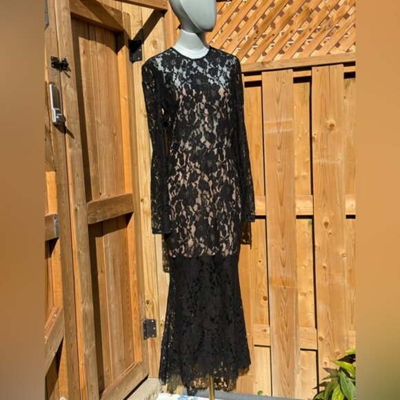 🆕 BRONX & BANCO 🧿 NWOT Colette Noir Black Lace Gown, Sz L US 8 - Picture 3 of 15